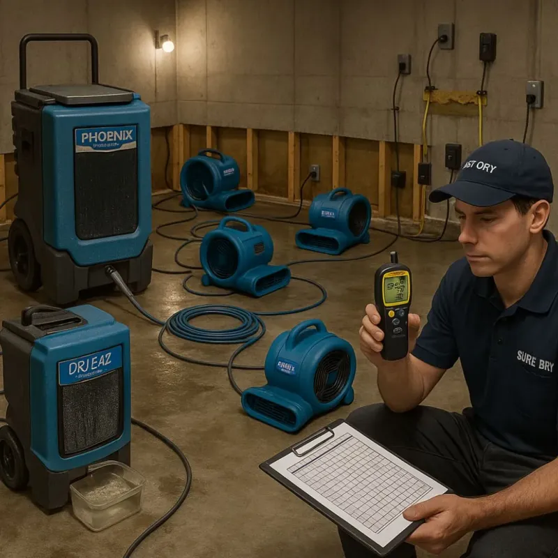 Structural Drying and Dehumidification process in Kanabec County, MN